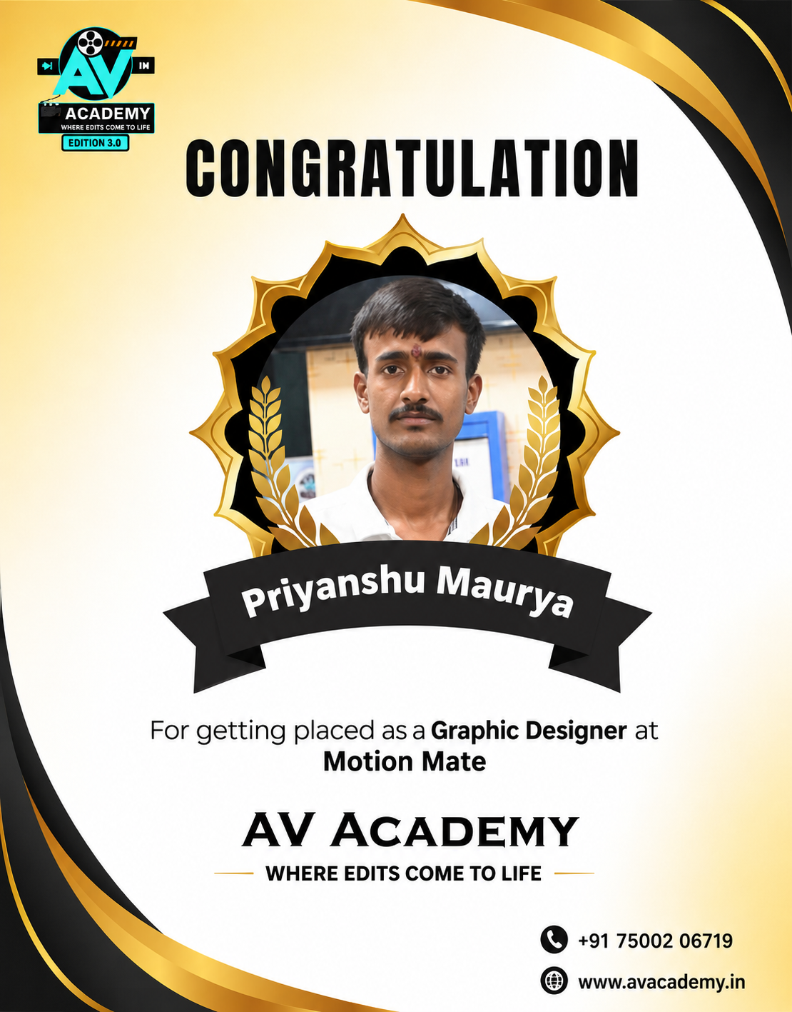 Priyanshu Maurya - Graphic Designer at Motion Mate